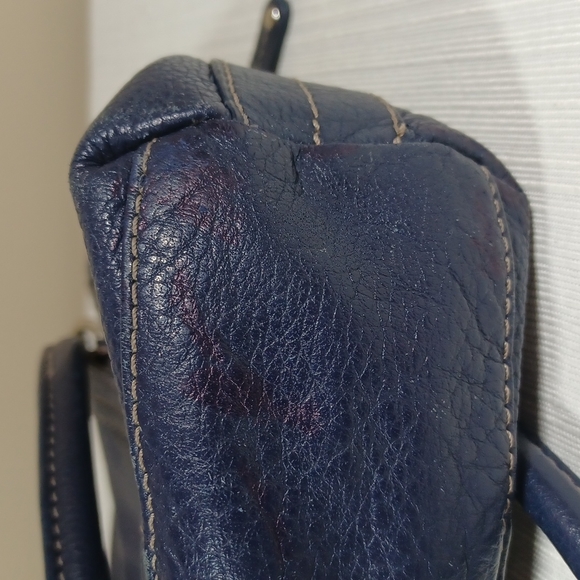 Tignanello Blue Leather Shoulder Bag - Picture 12 of 13